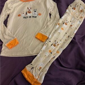 Milkberry Embroidered Bamboo Halloween Pajamas- Puppy Ghosts- 2T